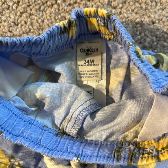 Blue Lemon Print Kids Shorts - Picture 2 of 3